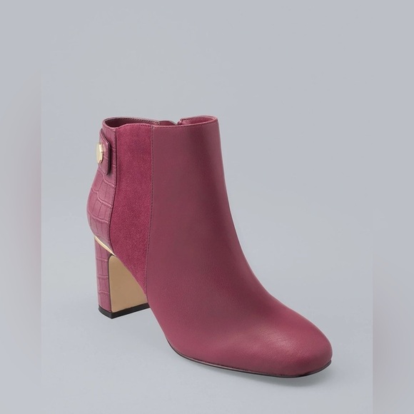 White House Black Market Women’s 8.5 Leather And Suede Ankle Booties with Box - Picture 1 of 10
